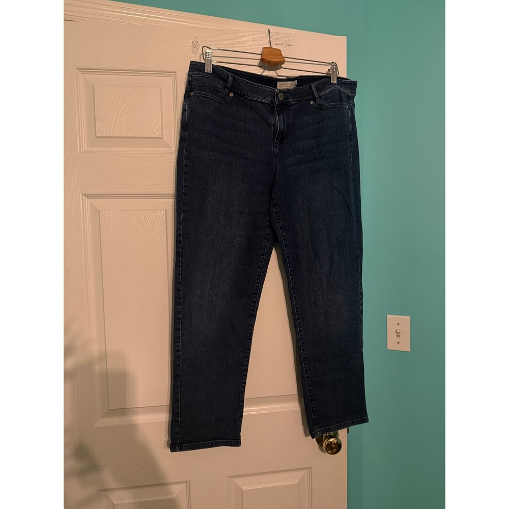 J. Jill Slim Boyfriend Straight Leg Jeans Dark Wash Blue Denim Womens Size 16